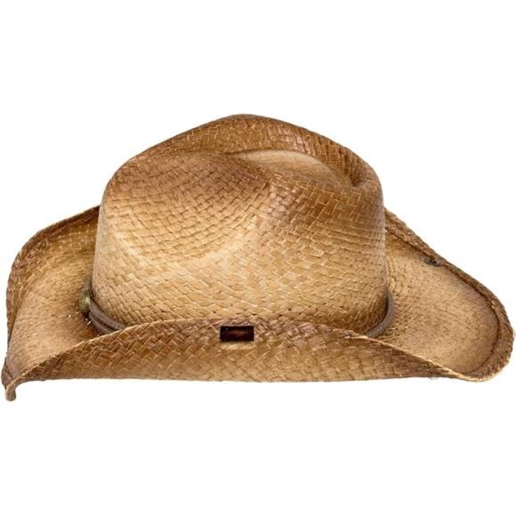 Peter Grimm Mens Straw Round Up Cowboy Hat - Picture 2 of 5